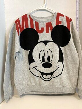 Disney Mickey Mouse Graphic Gray Sweatshirt Size M